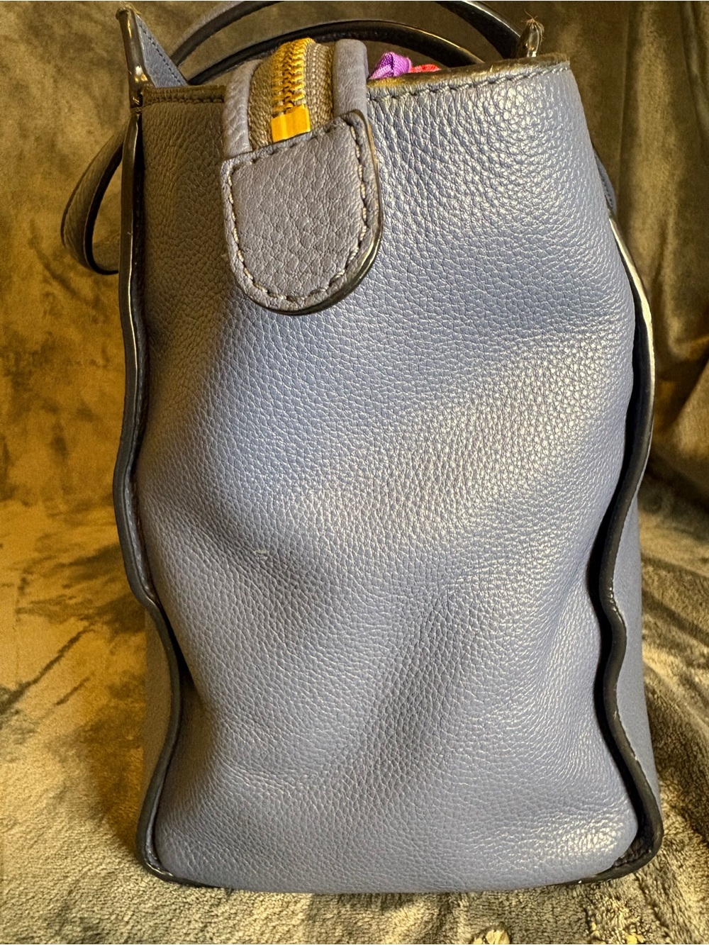 Kate Spade Navy Blue  Leather Tote - Picture 7 of 12